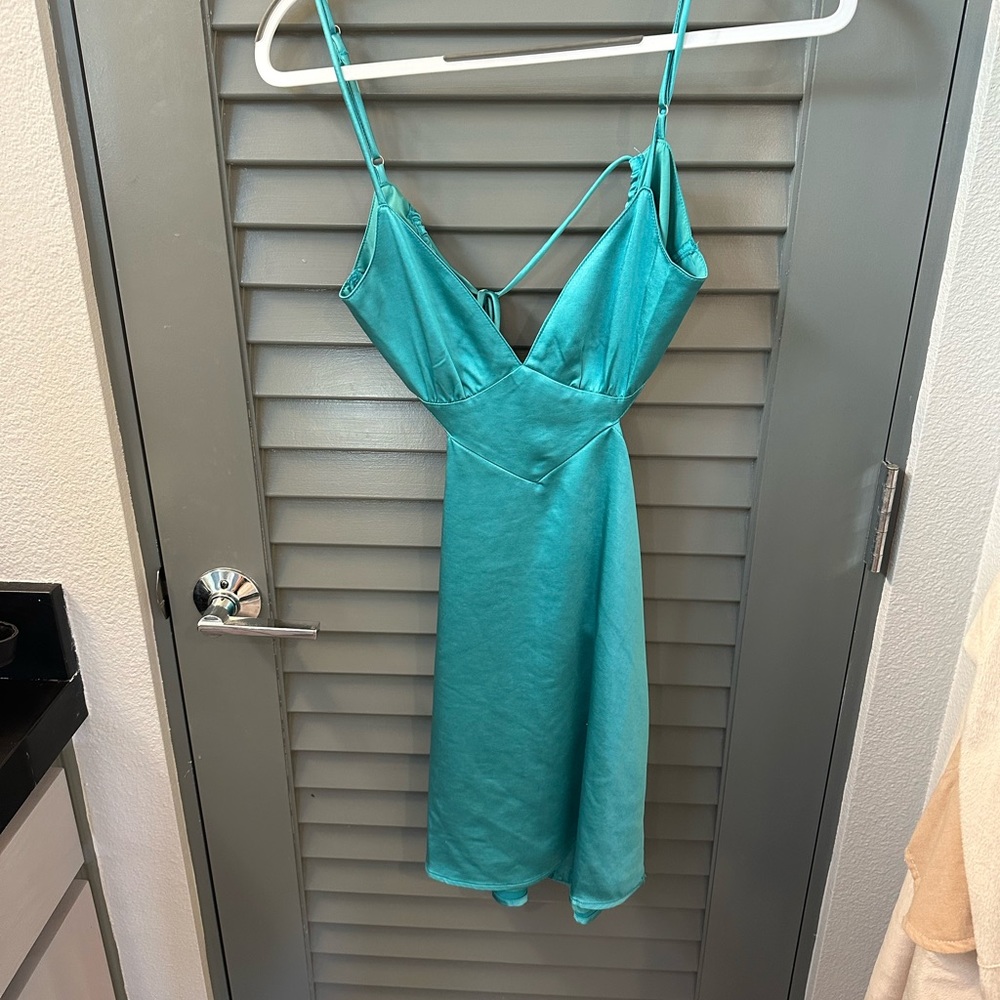 Turquoise Silk Dress